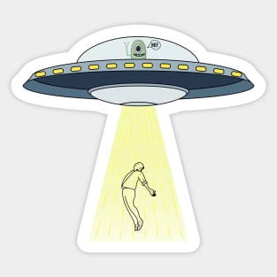 Alien Abduction UFO Sticker